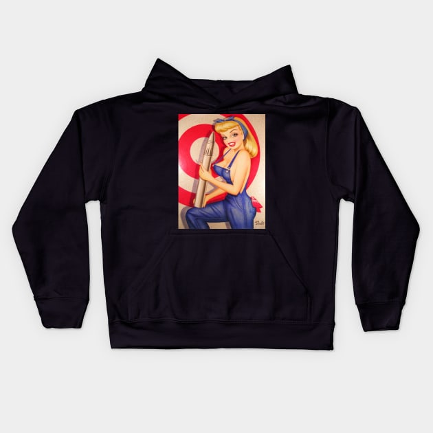 Blonde With Bombshell Kids Hoodie by DaleSizer